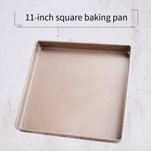 加厚11英寸正方形烤盤,防黏蛋糕捲、牛軋糖、曲奇烘焙模具,適用於烤箱,28*28cm - 金色 - 查看 2