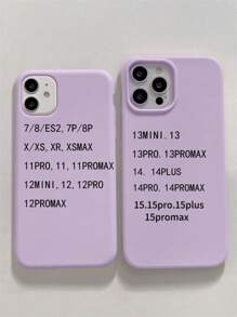 极简纯色硅胶紫色糖果磨砂创意防震手机壳，兼容苹果 11/12/13/14/15/16 Plus/13 Pro Max/XR/16/14 Plus/14 Pro Max/13 Pro Mini，防水防摔防刮，春季粉彩礼品 - 紫色 - 查看 6