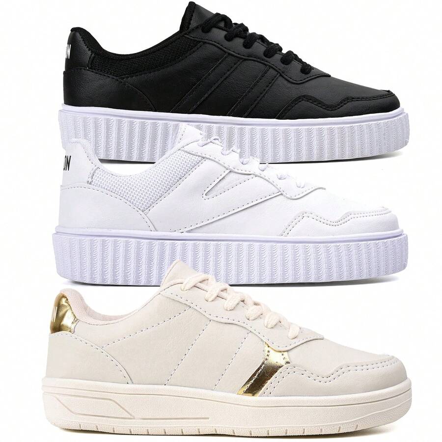 Women Wedge Sneakers - Màu be - Xem 1