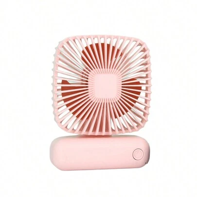 MEET SUN 1pc + Mini Fan + 500mAh Lithium Battery + Rechargeable + Handheld Portable + Stand-Up + With Lanyard + 3-Speed Adjustable + Desktop Fan