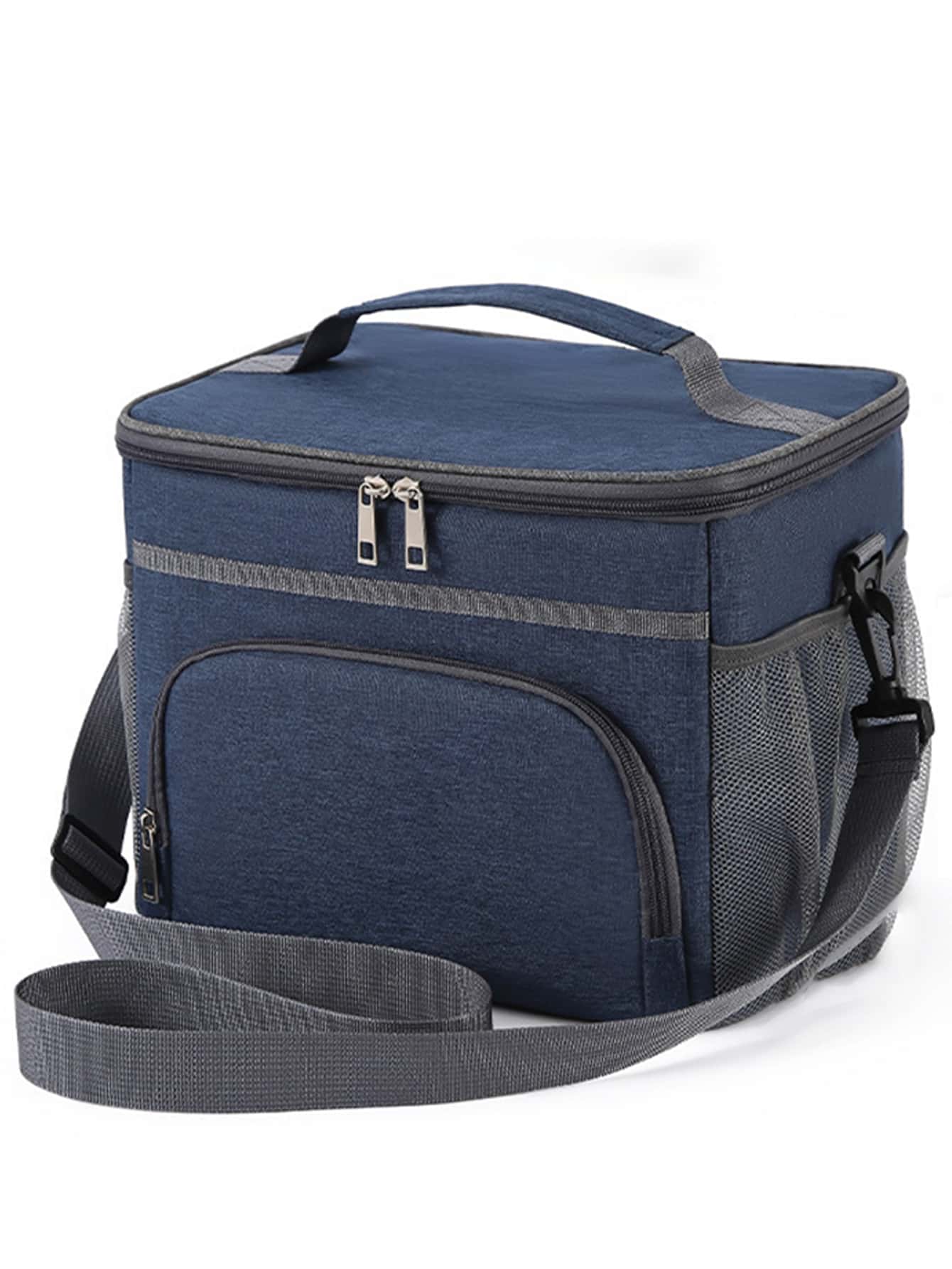 1 件保溫午餐袋適合返校季,簡單午餐袋適合學生和上班族,大容量厚鋁箔野餐袋適合戶外活動 - 藏青色 - 查看 1