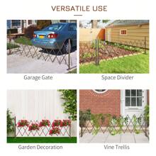 Recinzione per Giardino a Larghezza Regolabile, Steccato per Giardino Multiuso in Metallo e Alluminio, 300x31x103.5 cm, Marrone Scuro - Caffè Marrone - Visualizzare 4