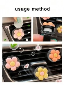 5入組茉莉香味汽車空調出風口香氛片,固體pe香氛片,用於固體香膏的更換芯片 - 白色 - 查看 4