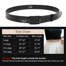 1pc Plus Size Women's Plain Black Pu Leather Belt With Simple Buckle, Suitable For All Kinds Of Pants Fall, Autumn, Halloween - Black-b - View 5