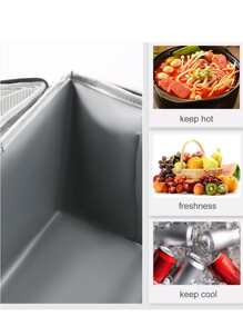 1 件保溫午餐袋適合返校季,簡單午餐袋適合學生和上班族,大容量厚鋁箔野餐袋適合戶外活動 - 藏青色 - 查看 5