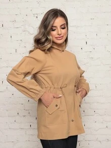 Women Trench Coats - Màu be - Xem 2