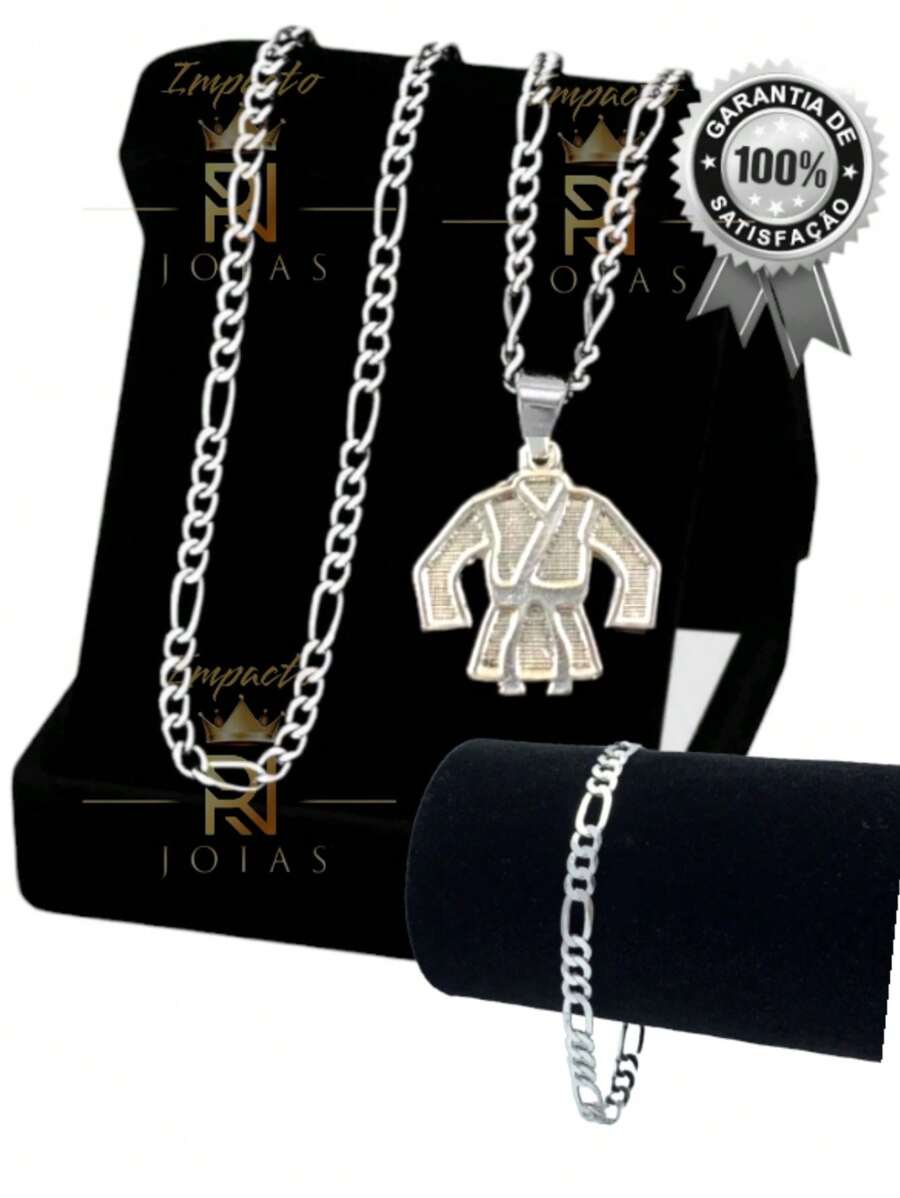 Men's Necklace Sets - 銀色 - 查看 1