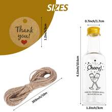 50入組帶蓋50ml迷你婚禮酒瓶,可重複使用的空白塑膠丙烯酸短酒瓶,婚禮派對禮物佳品 - 無色 - 查看 2