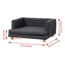 Pet Sofa Dog Bed Couch For Dog Or Cat - Dark Grey - View 2