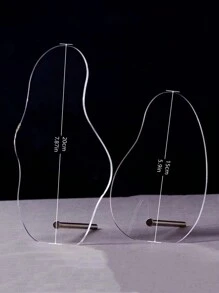 2 piezas de soporte acrílico asimétrico para exhibir uñas postizas, estante de exhibición transparente, estantería para exhibición de manicura, para vacaciones en la playa, colección de baño, colección de dormitorio, de gran capacidad - transparente - Ver 2