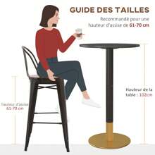 HOMCOM Bar Tables - Negro - Ver 4