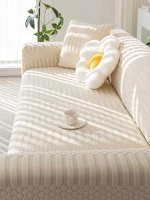 1片葉子壓花絨布沙發套,彈性沙發套與坐墊套適用於四季