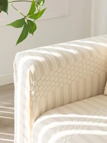 1片葉子壓花絨布沙發套,彈性沙發套與坐墊套適用於四季