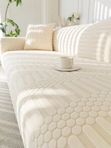 1片葉子壓花絨布沙發套,彈性沙發套與坐墊套適用於四季