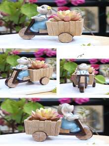 1入組可愛的植物兔子盆栽多肉盆栽植物小盆花,適用於室內花園、農具種植、插花裝飾,應景禮品,適合春節室內擺放、辦公室,可擺放仙人掌、小型多肉植物、花卉等,花盆花器,可放置辦公室作為裝飾及送禮用 - D - 查看 12