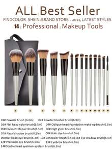 20支化妆刷套装，14支化妆刷套装，包含粉底、遮瑕、散粉、腮红、晕染、眼影等黑色化妆刷，3个海绵化妆工具，带化妆刷收纳盒，化妆刷套装，化妆刷套装，化妆刷套装，全套化妆刷，化妆刷套装，全套化妆工具，化妆刷套装，化妆刷套装，化妆礼盒套装 - 香檳色 - 查看 2