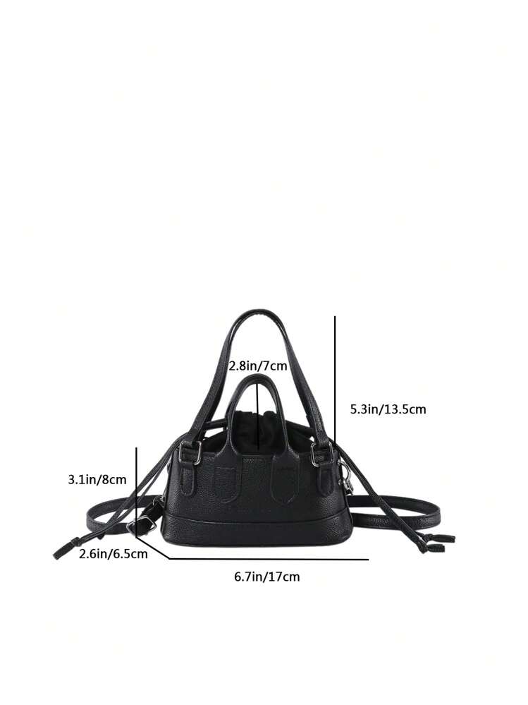 Mini Crocodile Pattern Hand Bag, Shoulder Bag, Crossbody Bag For Lipstick, Cosmetics - Black - View 2