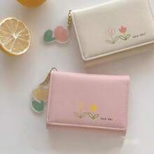 New Arrival Cute Short Wallet For Girls, Students, Ins Style Thin Women Purse And Teenage Girls Heart - Baby Pink - View 4
