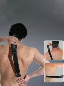 Electric Back Hair Shaver, Men's Back Hair Trimmer, Retractable And Foldable Body Hair Removal Tool - Black - View 1