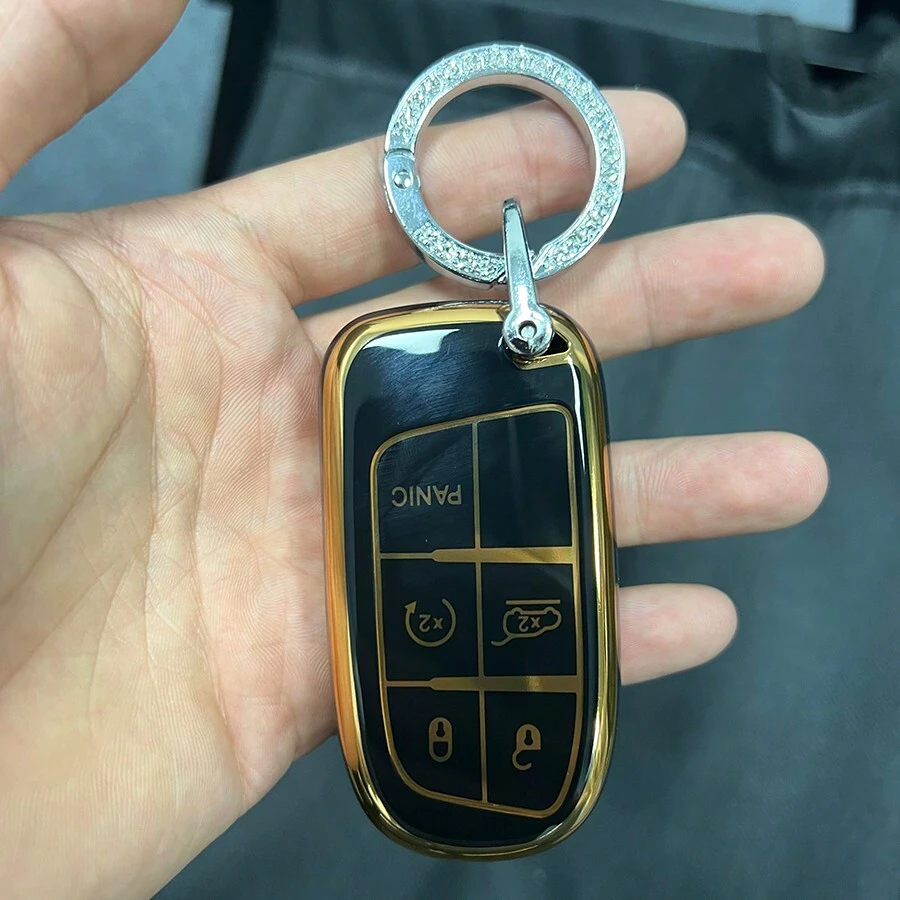 TPU Key Shell For  For Grand For Dodge For Ram For Charger 1500 For Challenger For Chrysler 300C For Journey - Black - View 1