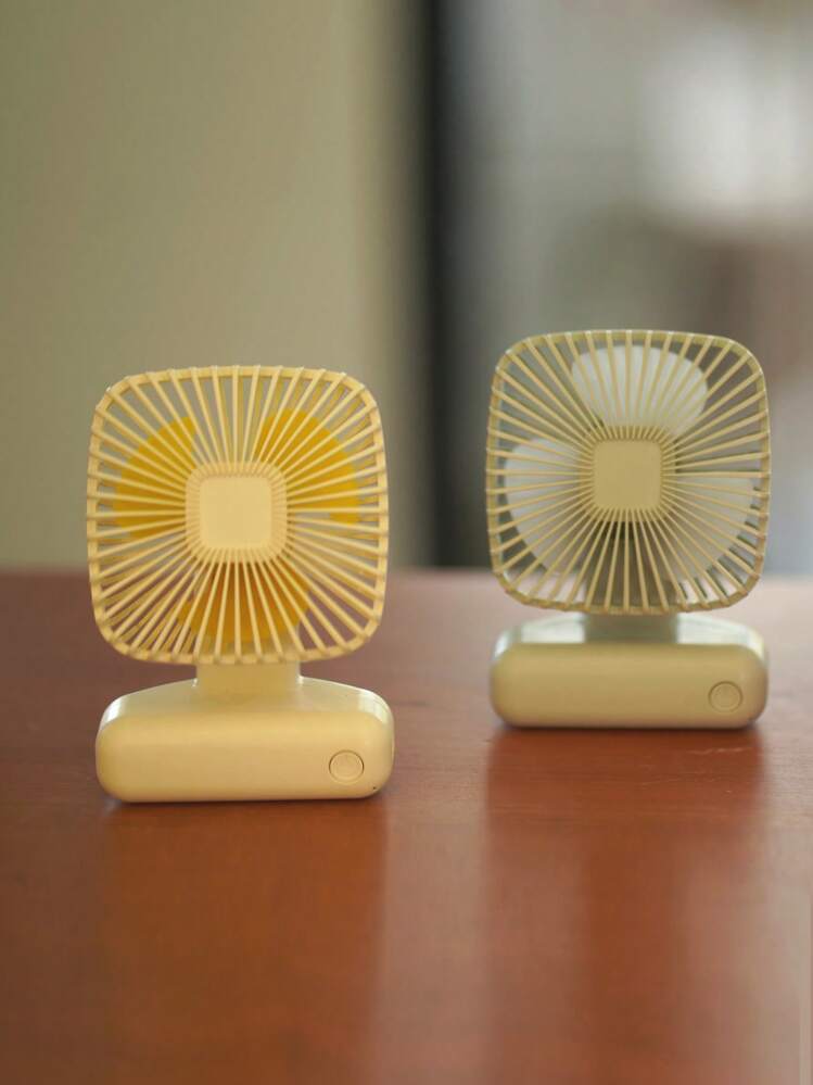 MEET SUN 1pc Rechargeable Handheld & Stand Portable Fan With 500mAh Lithium Battery, 3 Wind Speed Adjustable, Eyelash Curling Fan - Pink - View 3