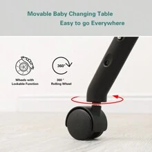 Baby Nappy Changing Table With Wheels And Storage, Folding Infant Care Station, Height Adjustable Changing Unit, Backache-Free Diaper Changing, Under 12 Month - Cadet Blue - View 5