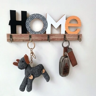 1個「home」字母掛鉤,眼鏡掛鉤,帽子掛鉤,門口通道掛鉤,溫暖裝飾掛鉤