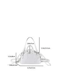 Mini Crocodile Printed Handheld Crossbody Cosmetic Pouch Bag - White - View 3