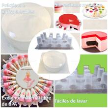 Set de 1 molde para gelapaletas de 12 cavidades c/u + 1 curculo de 20 cm - Blanco - Ver 4