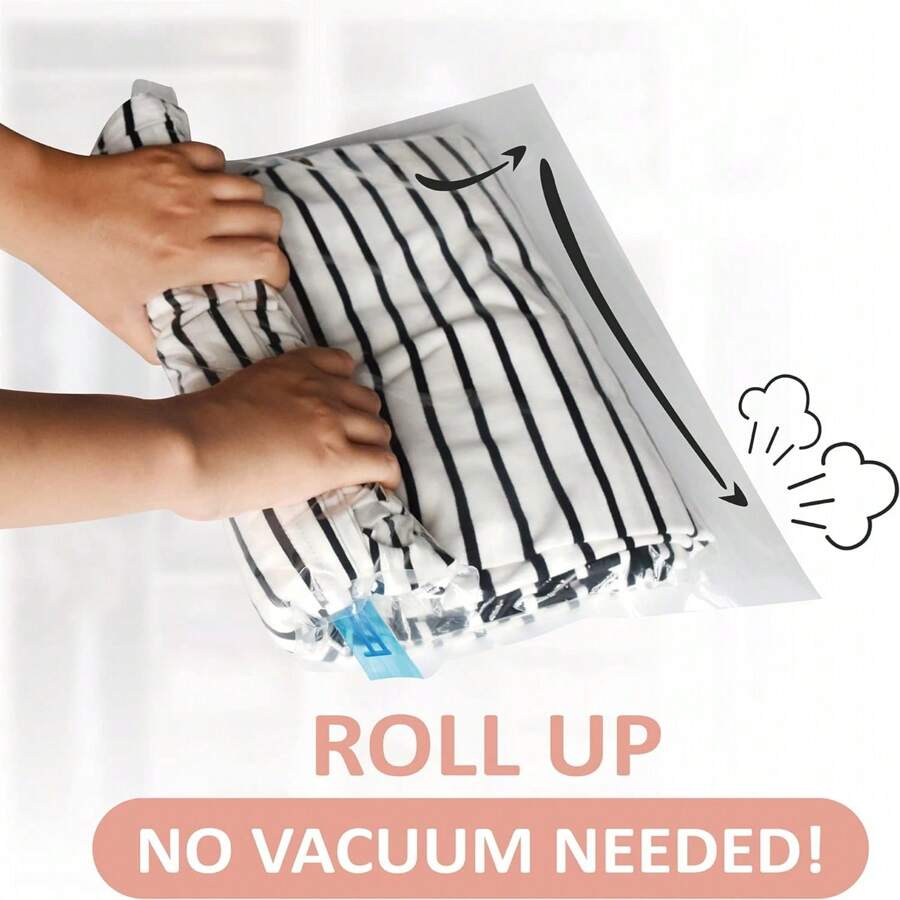 Roll Up Travel Compression Bags No Vacuum Needed For Travel Organizer Packing Travel Accessories Home Packing Organizers Vacuum Storage Bag - Clear - View 1