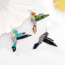 1 件韩式个性可爱卡通动物胸针，小鸟图案领针派对徽章 - 彩色 - 查看 1