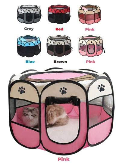 Tenda Para Mascotas Octogonal Con Tela Oxford Para Cama De Perro, Refugio Resistente A Rayones Para Gatos, Jaula Para Cachorros, Suministro Para Mascotas