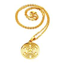 1pc Stainless Steel Gold Plated Energy Pendant Necklace Suitable For Spiritual Practice - Gold - View 2