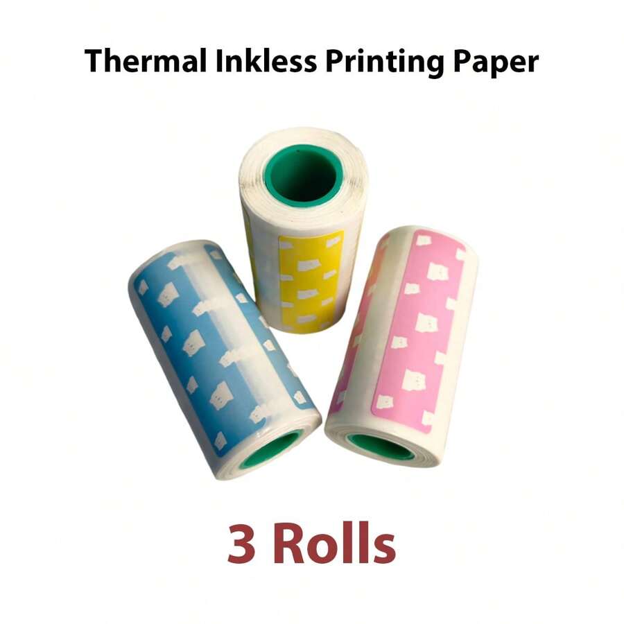 3 Rolls Bear Label Sticker Thermal Papers 57mm Width Printing For HD ...