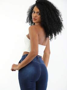 Colombian Jeans Lift Butts For Women - Dark Wash - View 6