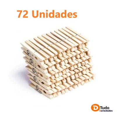 Kit 72 Prendedor De Roupas, Madeira , Embalagem c/ 72 Unidades
