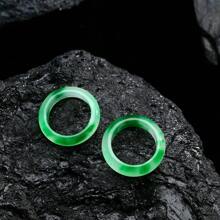 Green Jade Ring For St. Patrick's Day Women And Men's Party Girls Holiday Gift - Green - View 6