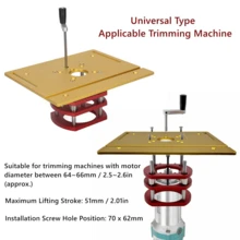 Router Lift With Top Plate, Manual Router Lift Systems For 2-1/2" Diameter Motors, 7-7/8" X 9-7/16" Router Plate, Woodworking Router Table Insert Plate For Trimming Chamfering (Gold) - Gold - View 4