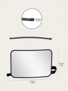 1pc Square Baby Car Mirror - Black - View 2