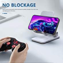 Mobile Phone Bracket Foldable Desktop Mobile Phone Bracket Multi-Functional Slouchy Tablet Universal Online Class Chasing Drama Network Live Lifting Bracket - White - View 7