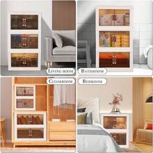 Multi-Functional Storage Cabinet, Multi-Layer Storage Cabinet, Household Plastic Clothes Toy Snack Cabinets, Kitchen Bedroom Living Room Multi-Scene Storage Organizer - 2 Layer - View 6