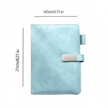 1 Miếng A5 Phong cách Công sở sổ tay Với Từ tính & Kim loại Nút Khóa , Da giả Che phủ - Màu xanh bụi bặm - Xem 2