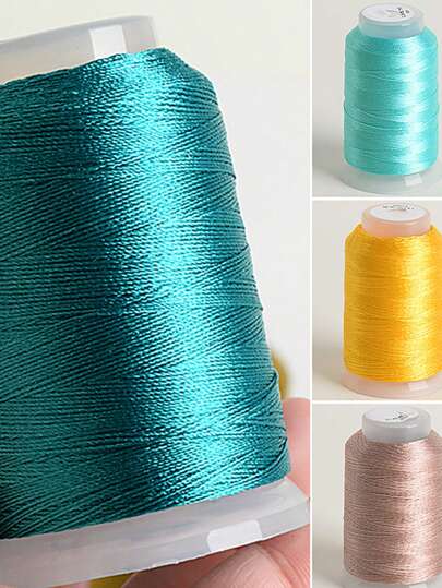 30g/Roll, 350m/Roll Rayon Sewing Thread, Handmade Weaving Cord, DIY Tassel & Beaded Jewelry Making Accessory