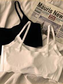 3pcs Seamless Sports Racerback Bralette Camisole With Padding, Please Select One Size Up From Your Actual Size, Size Runs Small