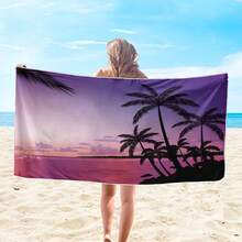 1片大型海灘浴巾,景觀設計,旅行和度假必備禮物,游泳池浴巾,露營,適用於成人,女性,男性,海灘必需品,度假禮物 - 彩色 - 查看 3