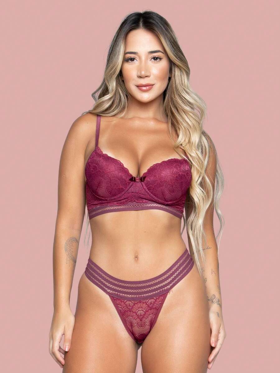 Women Bra & Panty Sets - Màu Đỏ Sâu - Xem 1