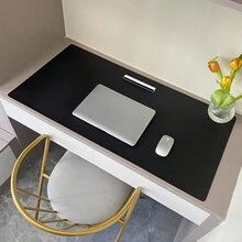 Tấm lót chuột lớn, Thảm lót bàn máy tính để bàn siêu lớn (Có cạnh) dành cho văn phòng, bàn viết và học tập (bàn) làm bằng da - Đáy da lộn một mặt màu xanh hải quân - Xem 5