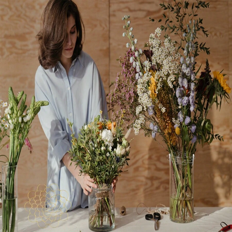 1入組花卉（插花）固定器-鐵絲插花工具,不銹鋼花卉插口蓋,可重複使用的花卉網格排列器,適用於插花瓶植物花卉固定