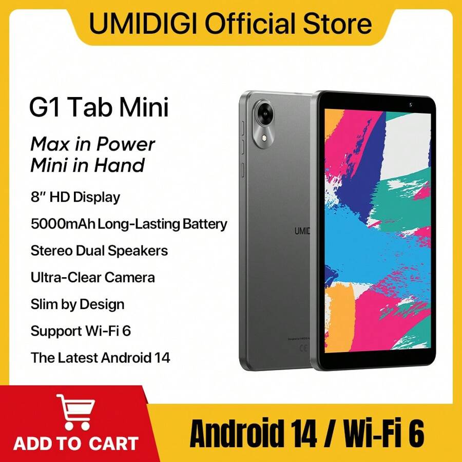 UMIDIGI G1 Tab Mini(3+32GB),8-Inch Android 14 Tablet With WIFI-6 Technology - EU C Type Plug(220-240V) - View 1