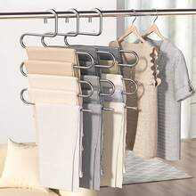 1 PC, Stainless Steel S-Shaped Trouser Hanger For Hanging Pants Special Hanger Household Multi-Layer Multi-Functional Wardrobe Built-In Storage Artifact - Silver - View 7
